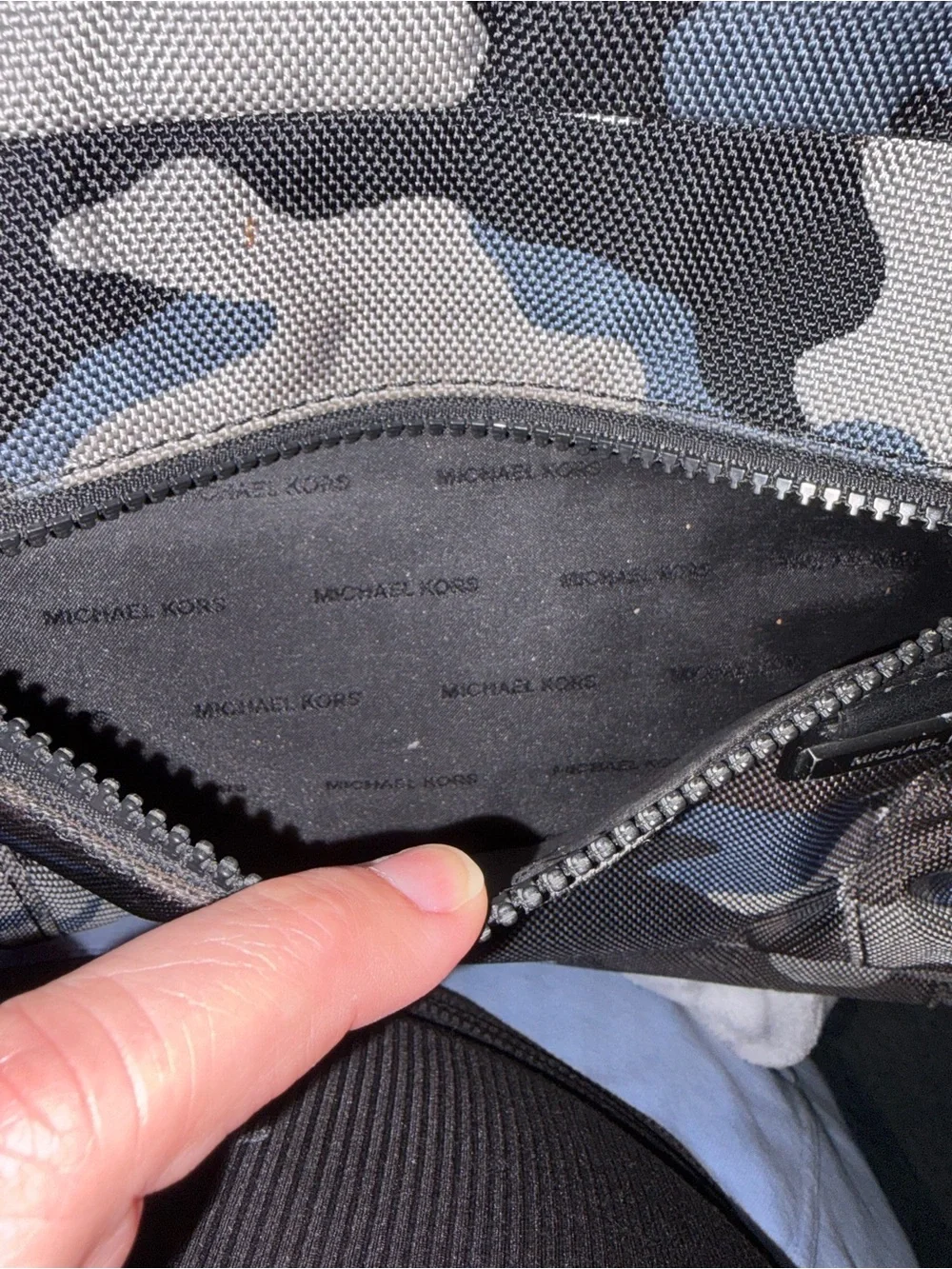 Michael Kors Men's Navy Gray Camo Backpack